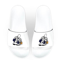 Load image into Gallery viewer, GZ white- Blue/Gold WOMEN'S SLIDES