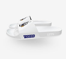 Load image into Gallery viewer, GZ WHITE CHS TIGERS BLUE FONT YOUTH SLIDES