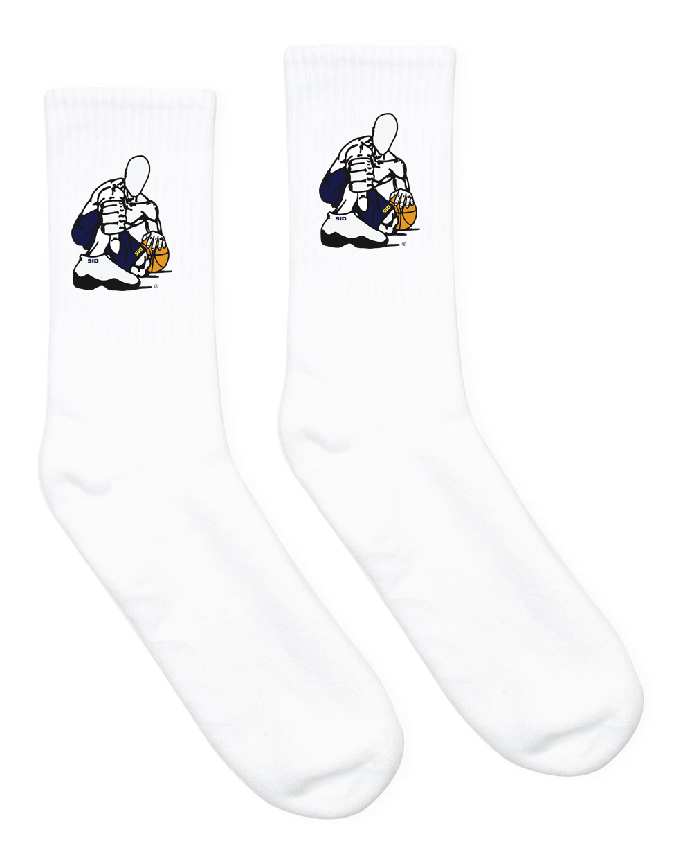 WHITE SID NAVY & GOLD SOCKS