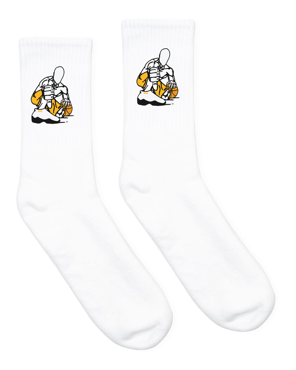 WHITE SID GOLD & BLK SOCKS