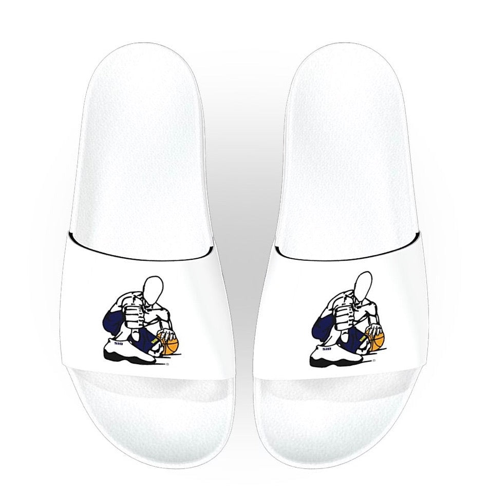 GZ WHITE-CHS TIGERS YELLOW FONT WOMEN'S SLIDES