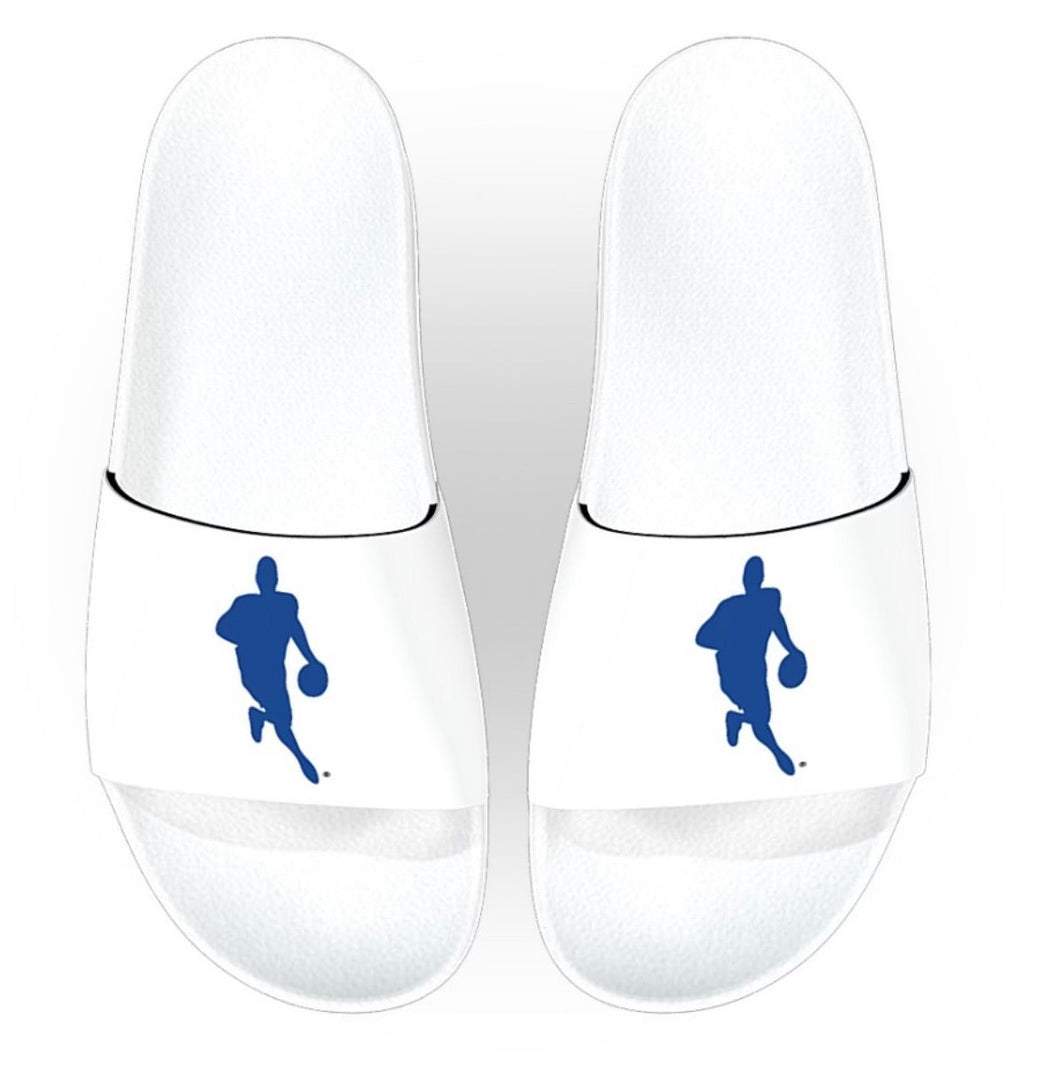 CUSTOMIZE - GZ WHITE-ROYAL BLUE SLIDES