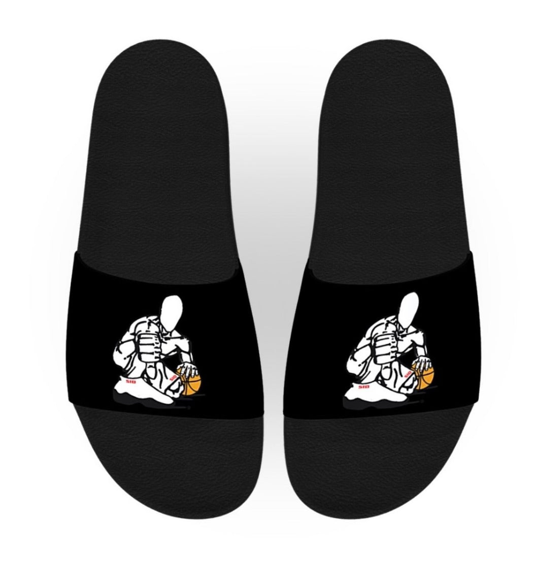 CUSTOMIZE - GZ BLACK-WHITE/ RED SLIDES