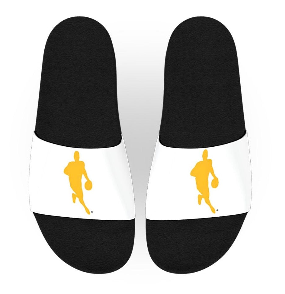 CUSTOMIZE - GZ BLACK-WHITE/ GOLD YOUTH SLIDES