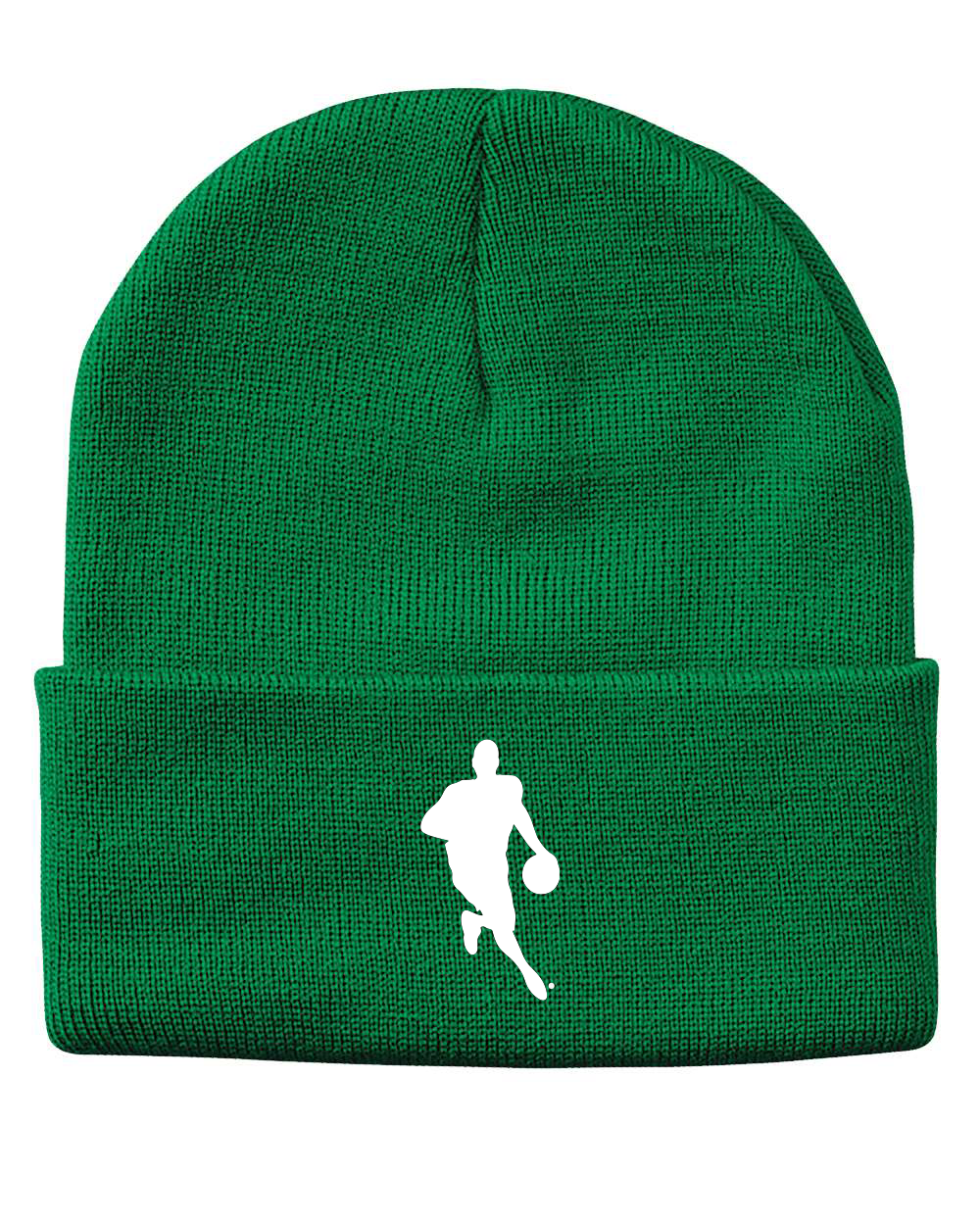 KELLY GREEN W.L.A.B. WHITE EMBROIDERY CUFFED BEANIE