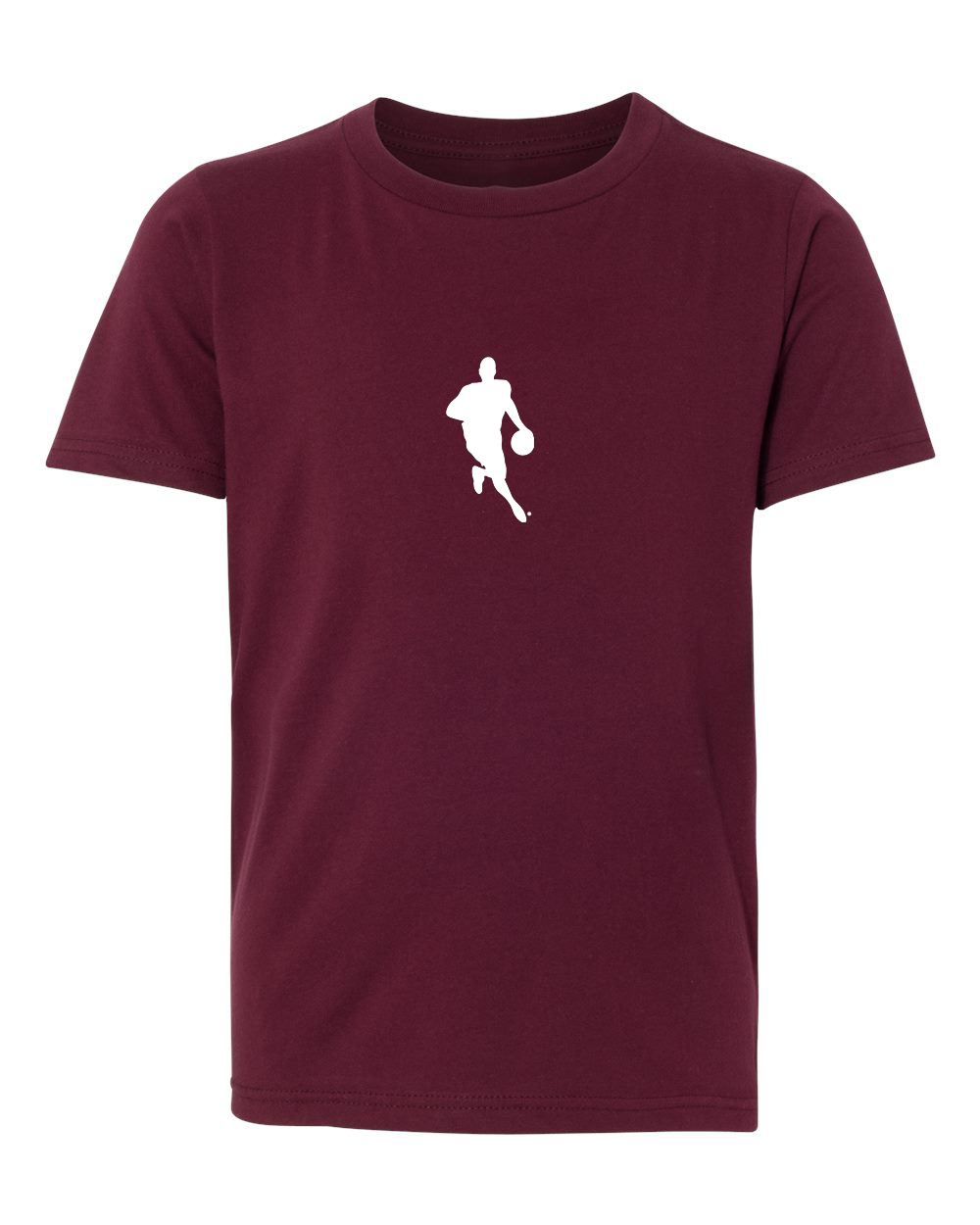MAROON W.L.A.B. WHITE YOUTH COTTON CREW T-SHIRT
