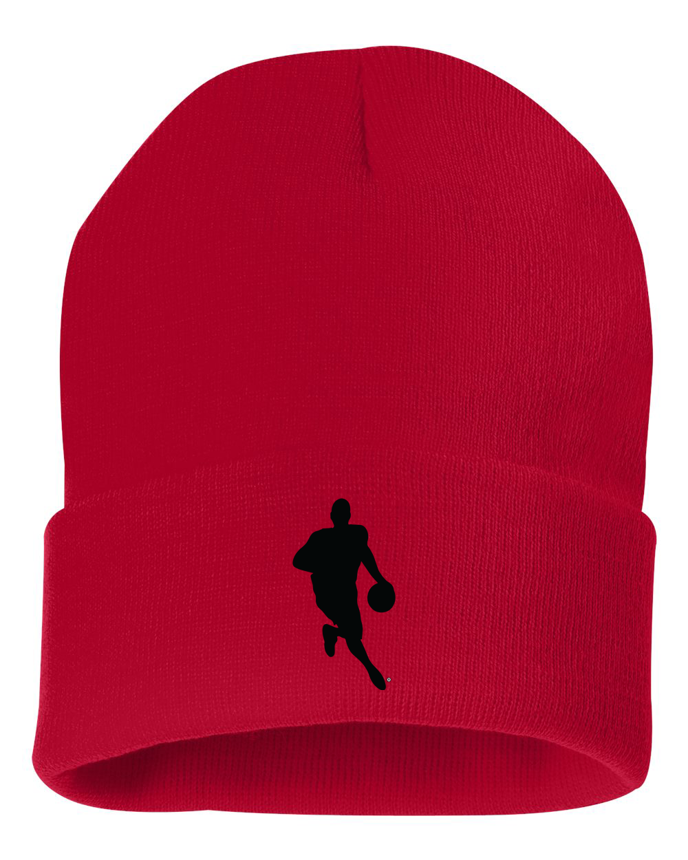 RED W.L.A.B. BLK EMBROIDERY CUFFED BEANIE