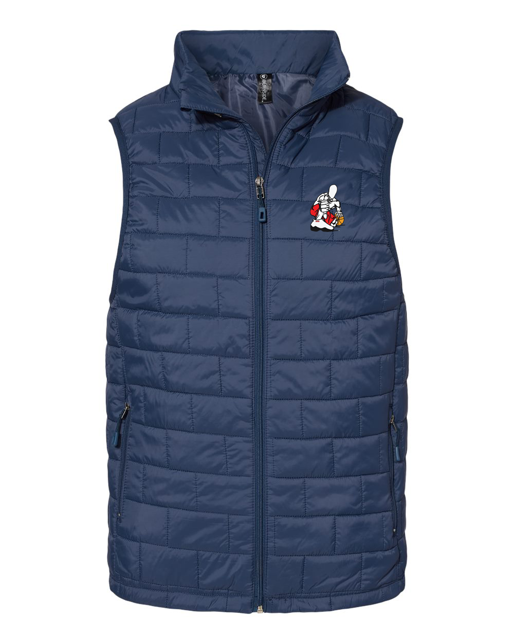 NAVY BLUE SID RED DIAMOND QUILTED VEST