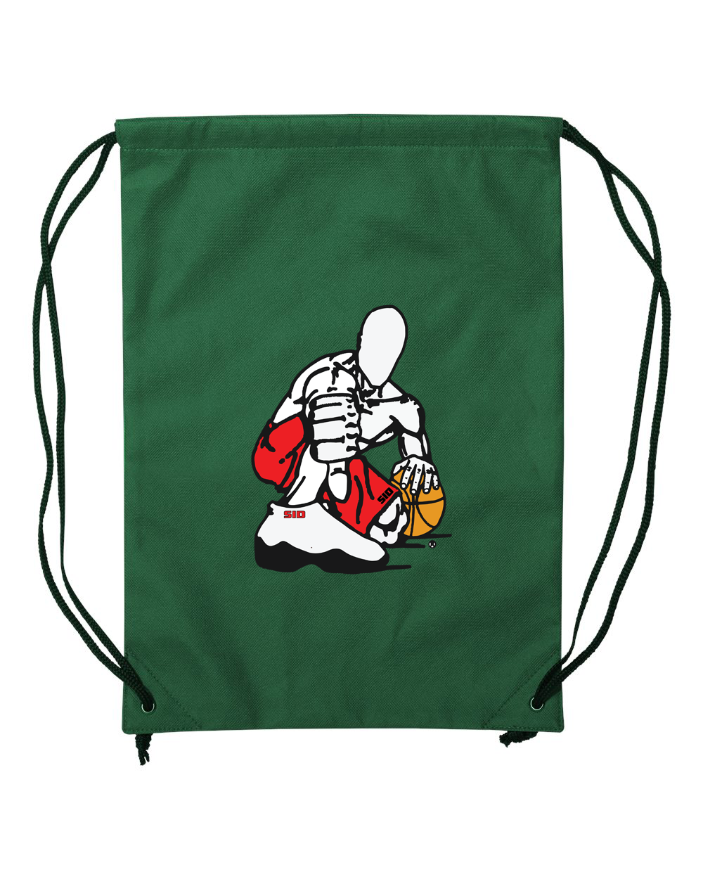 GREEN SID RED DRAWSTRING BACKPACK