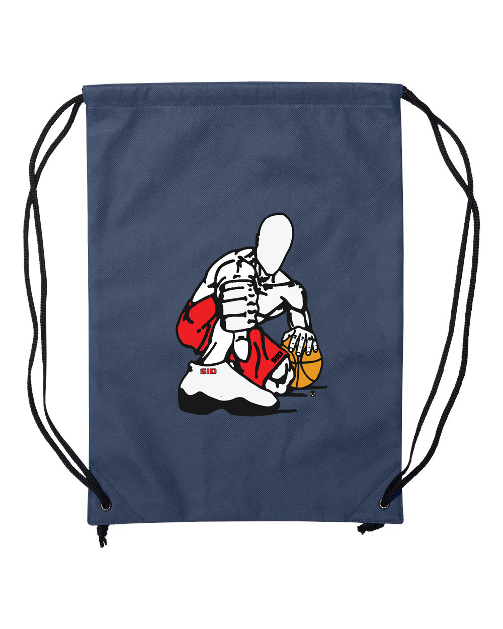 NAVY SID RED DRAWSTRING BACKPACK